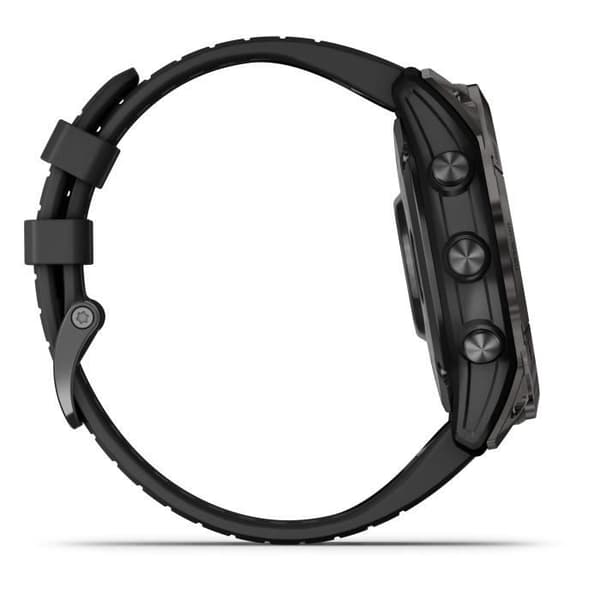 GARMIN - Fenix 7X Pro Solar Edition - Högpresterande smartklocka - Stål, Grå med svart rem