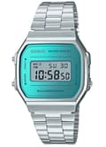 Miniatyrbild 3 av 4: CASIO unisex vintageklocka A168WEM-2EF - Armband i rostfritt stål - Vattentät - Digital display