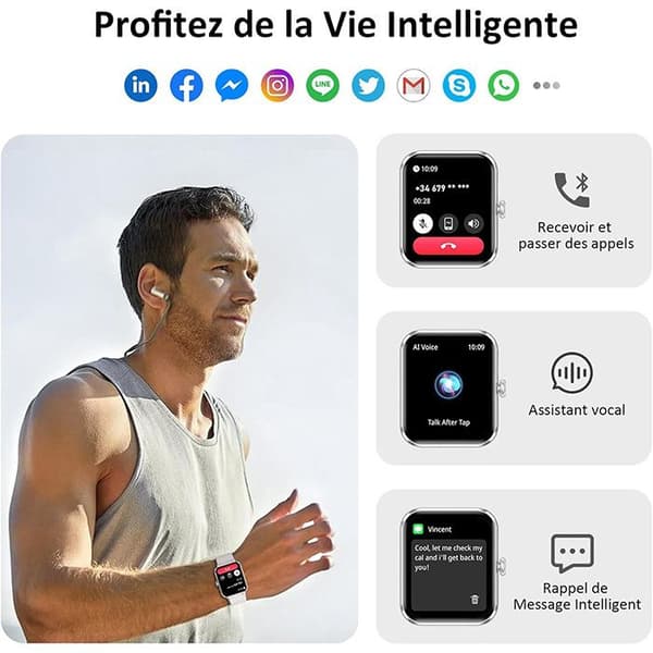 Blackview R50 Smartklocka med Sömn- och Hjärtfrekvensövervakning 100+ Sportlägen - Grå