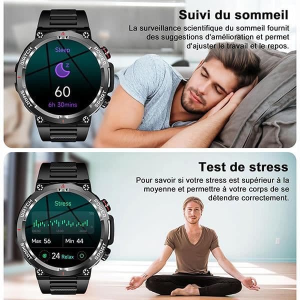 Blackview W50 Bluetooth Connected Watch för kvinnor män, Robust Smartwatch 100+ sportlägen, musikkontroll för iOS Android - Grön