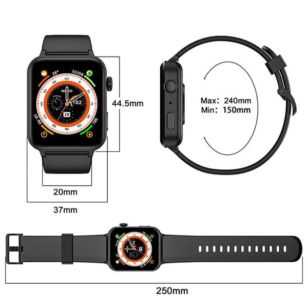 Blackview R30 Pro Bluetooth Connected Watch for Dam Herr 100+ Sportlägen 10m Vattentät Kompatibel iOS Android - Svart