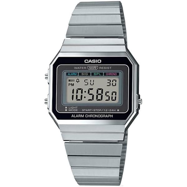 CASIO Collection A700WE-1AEF solklocka, chrono, nedräkning, larm - Grå - Dam