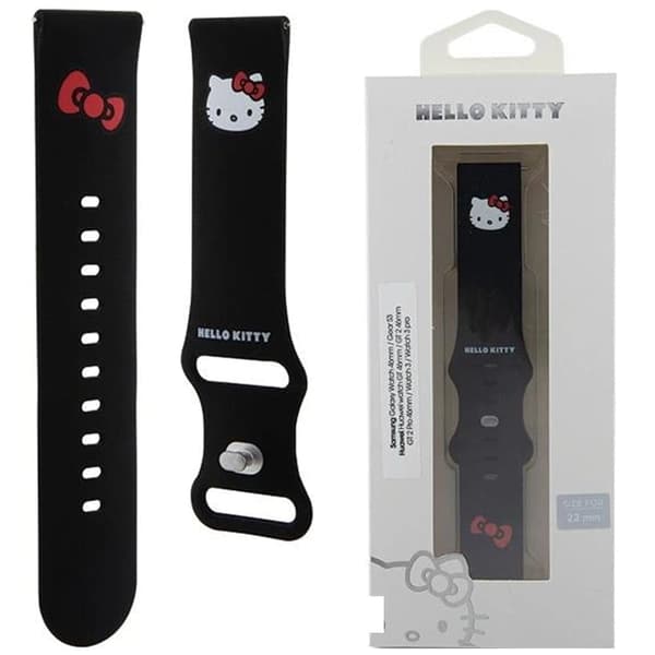 Hello Kitty silikon Kitty pannebånd universal 22mm - svart
