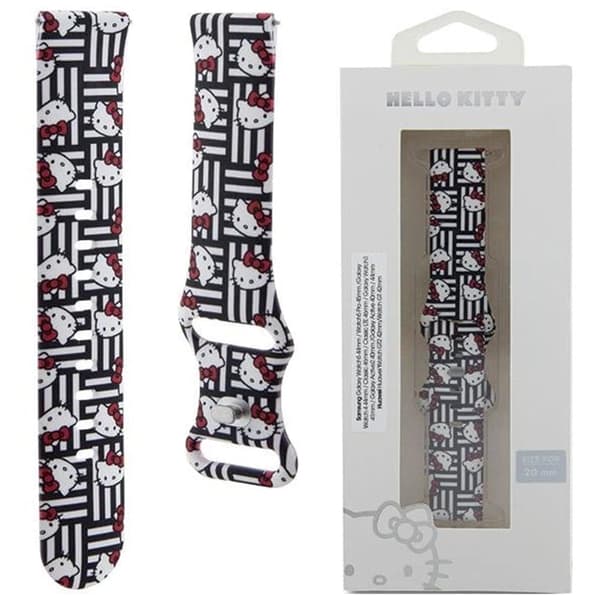 Hello Kitty Silikonhoder & Stripes Universal 20mm - svart
