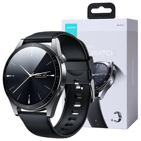 Joyroom smartklokke FC2 Classic Series med samtalesvarfunksjon IP68 svart (JR-FC2)
