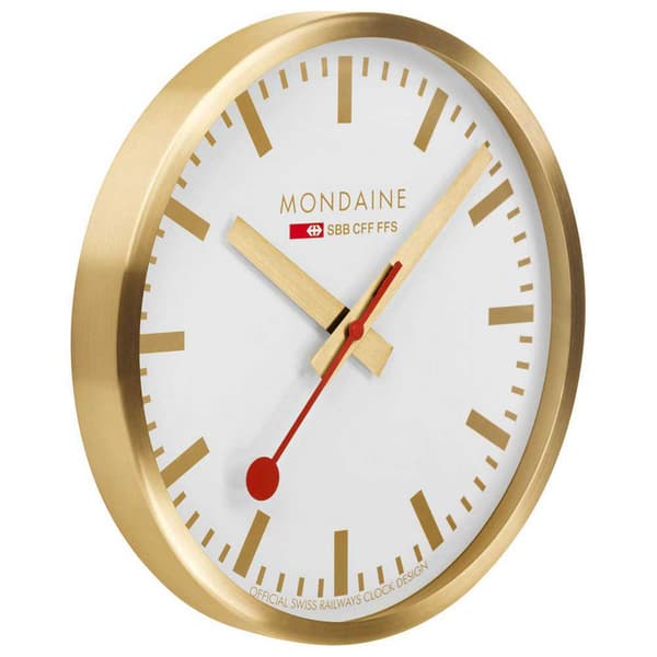 Mondaine Gold 40 Cm Klocka Vit