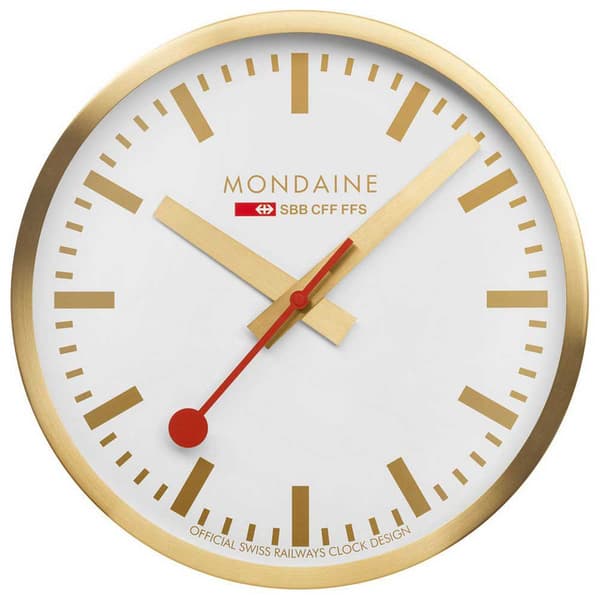 Mondaine Gold 40 Cm Klocka Vit