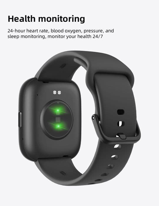 Damklocka för män med Bluetooth-samtal, 1,83" HD Smartwatch, IP68 Vattentät Sport Connected Watch, 100 sportlägen, svart