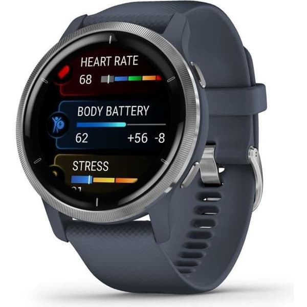 Garmin Venu 2 Silver smartklocka med blått band