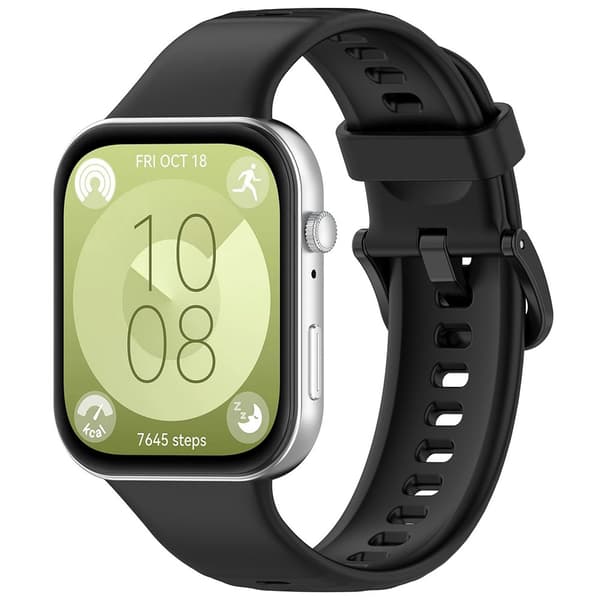Huawei Fit 3 silikonearmbånd med farvet spænde - Sort