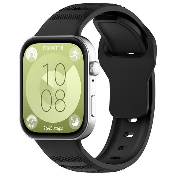 Huawei Fit 3 holdbart silikonearmbånd - sort