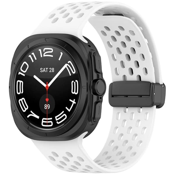 Silikonarmband med perforerad design för Samsung Galaxy Watch Ultra 47mm - Vit