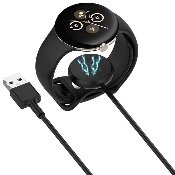 Latauskaapeli USB-A:lla ja magneettiliittimellä Fitbit Ace LTE:lle ja Google Pixel Watchille