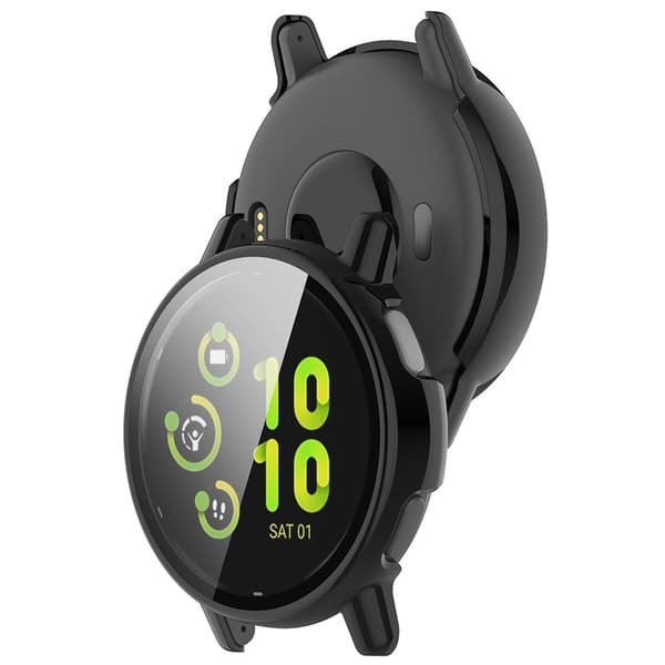 Beskyttelsescover med skærmbeskyttelse af hærdet glas til Garmin Vivoactive 5 - Sort