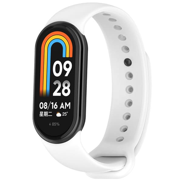 Silikonearmbånd til Xiaomi Smart Band 8 / Band 9 - Hvid