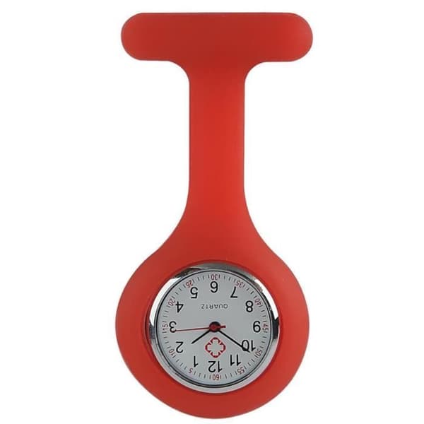 Silikon sjuksköterska fickur - BIGILANTUH - Röd - Vattentät - Diameter 40 mm
