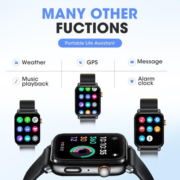 OTOFIX Smart Watch, yli 50 urheilutilaa, ääniohjaus autotoimintoihin