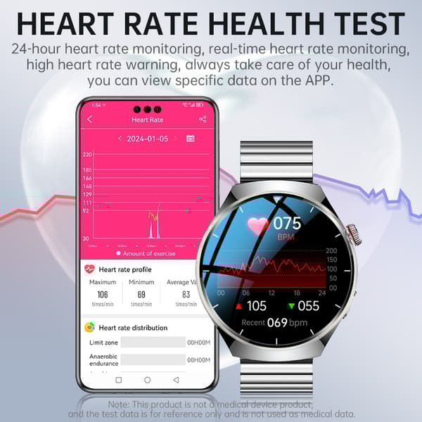 INF SmartWatch, Bluetooth-puhelut ja syke, verenpaine ja veren happi