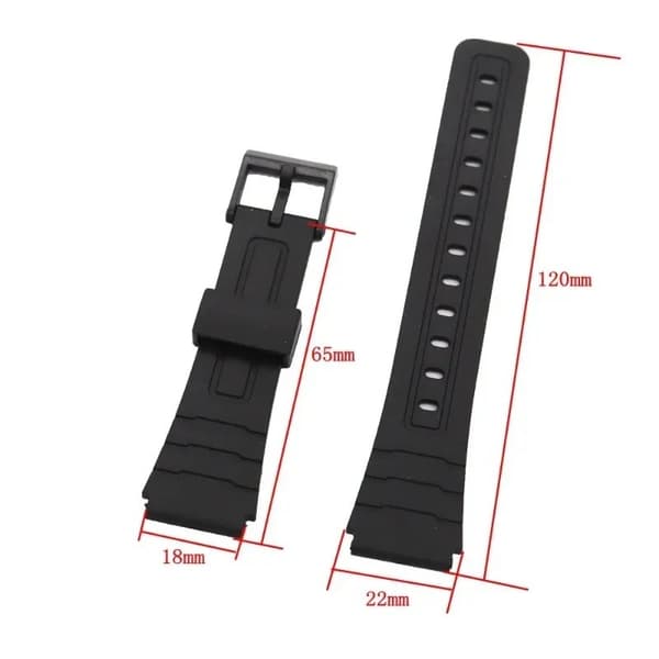 Svart Resin Universalt Klockarmband 12-22mm för Herr/Dam