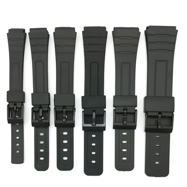 Svart Resin Universalt Klockarmband 12-22mm för Herr/Dam
