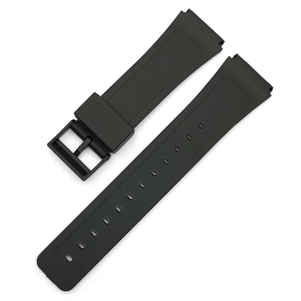 Svart Resin Universalt Klockarmband 12-22mm för Herr/Dam