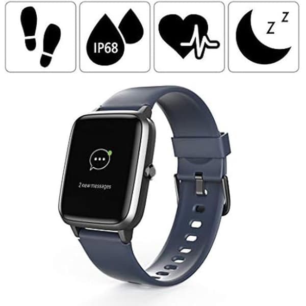 Hama Fit Watch 4900 vattentät smartklocka med 1,3-tums pekskärm och aviseringar för iOS och Android