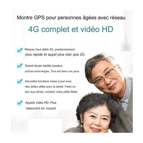 GPS-klocka - EUROWEB - 4G - Vattentålig - SOS-larm - Tvåvägskommunikation