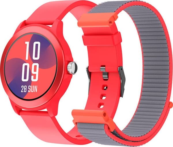 SPC SMARTEE DUO VIVO - Röd smartklocka med utbytbart band, 1,27”, Bluetooth-samtal, 8 dagars batteri, IP68