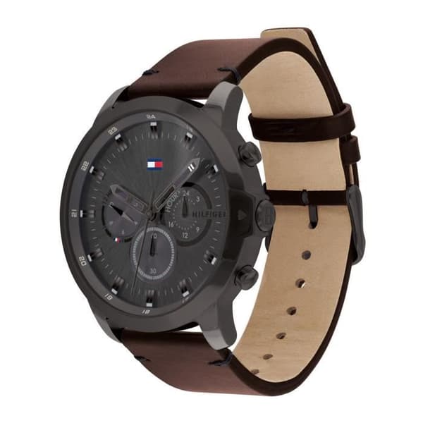 Klocka - Tommy Hilfiger - 1791799 - Brunt Läder - Vattentålig 5 bar - 46 mm