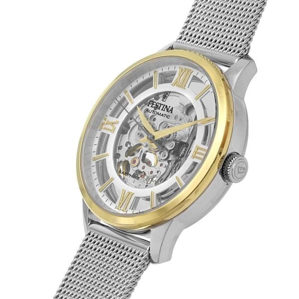 Festina F20537/1 hopea automaattinen luuranko miesten kello
