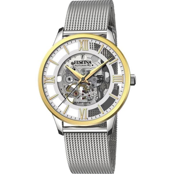 Festina F20537/1 hopea automaattinen luuranko miesten kello