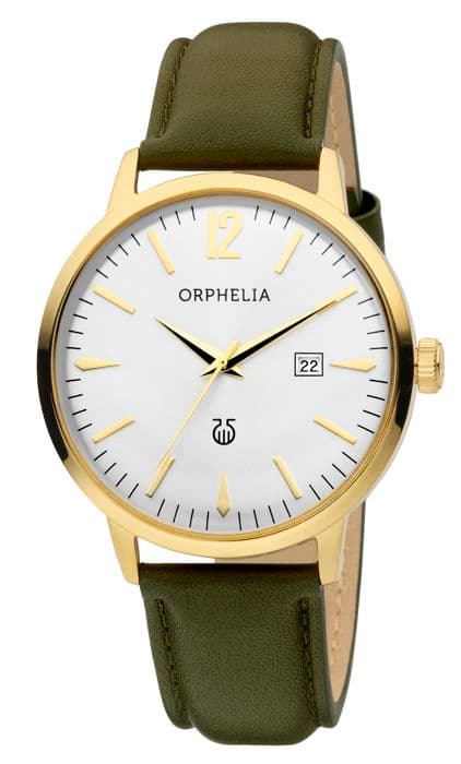 Klocka - ORPHELIA - OR61603 - Kvarts - Grön Läder - Vattentålig 5 bar