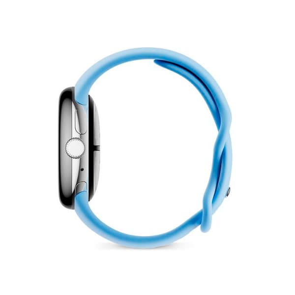 Smartwatch - GOOGLE - Pixel Watch 2 - Polerat Aluminium - Sportarmband Blå Azur - Wifi