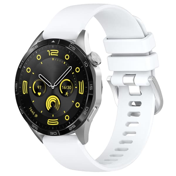 Silikonarmbånd 22 mm for Huawei Watch GT 4 46 mm - Hvit