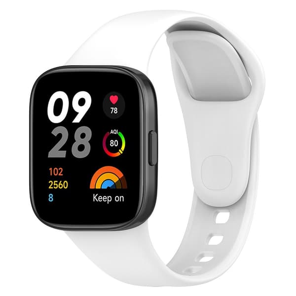 Silikoniranneke Xiaomi Redmi Watch 3:lle - Valkoinen