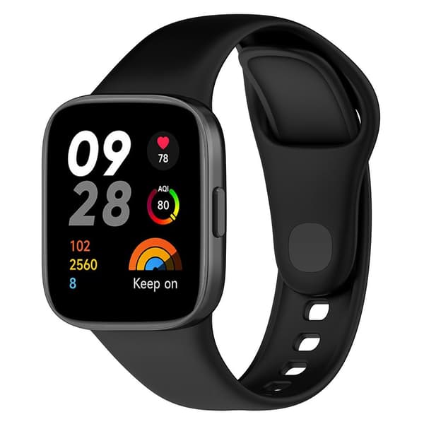 Silikonearmbånd til Xiaomi Redmi Watch 3 - Sort