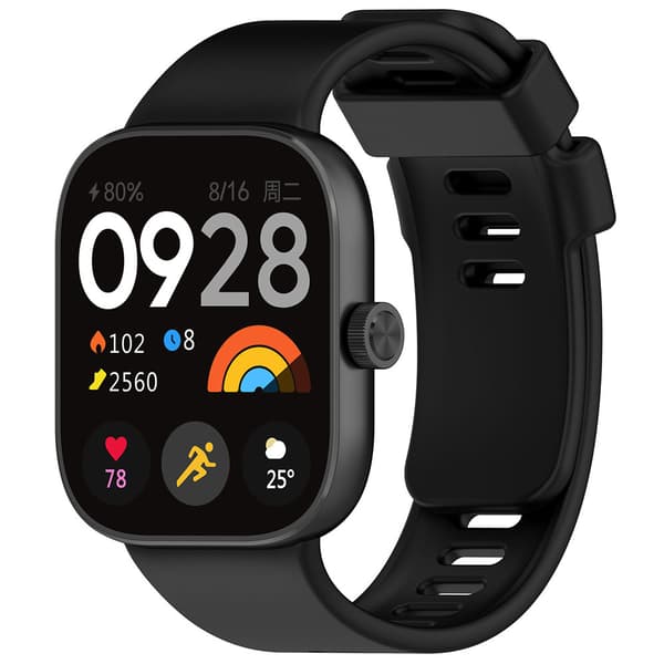 Silikonearmbånd til Xiaomi Redmi Watch 4 - Sort