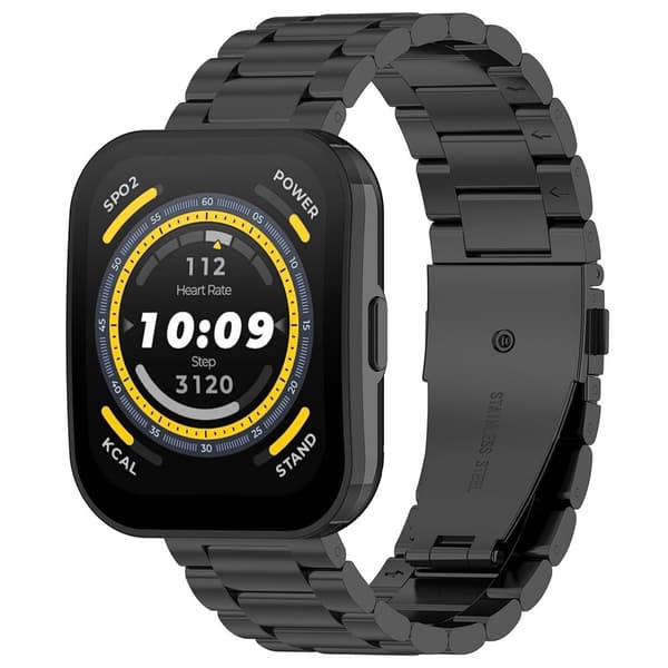 Metallarmbånd 20 mm for Amazfit Bip 5 - Svart