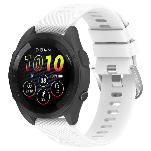 Silikonarmbånd til Garmin Forerunner 165 20 mm - Hvit