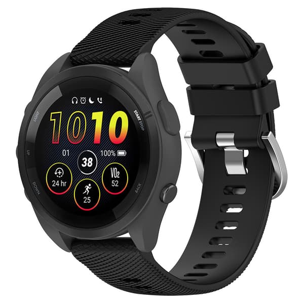 Silikoniranneke Garmin Forerunner 165 22mm - Musta - Garmin Forerunner 165 - musta