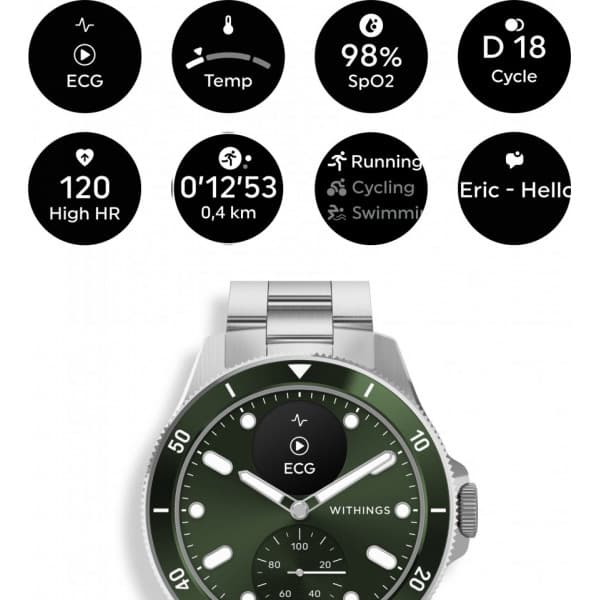 Withings Scanwatch Nova -smartklocka, 42 mm, grön
