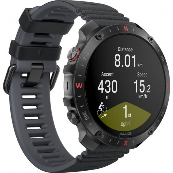 Polar Grit X2 Pro -sportklocka, svart silikonarmband