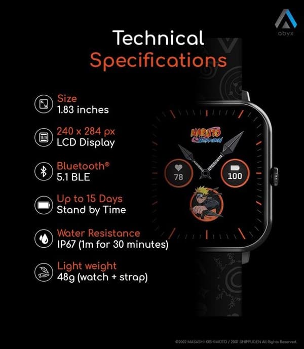 Smartwatch - Abyx - Touch 3 - TFT-skärm 1.83" - Hälsospårning - IP67