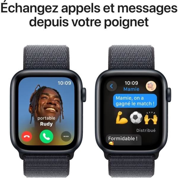 Apple Watch SE GPS - 44mm - Midnight Aluminium Fodral - Ink Sport Loop Strap
