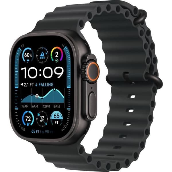 Apple Watch Ultra 2 GPS + Cellular - 49 mm - Svart titanfodral - Black Ocean Band