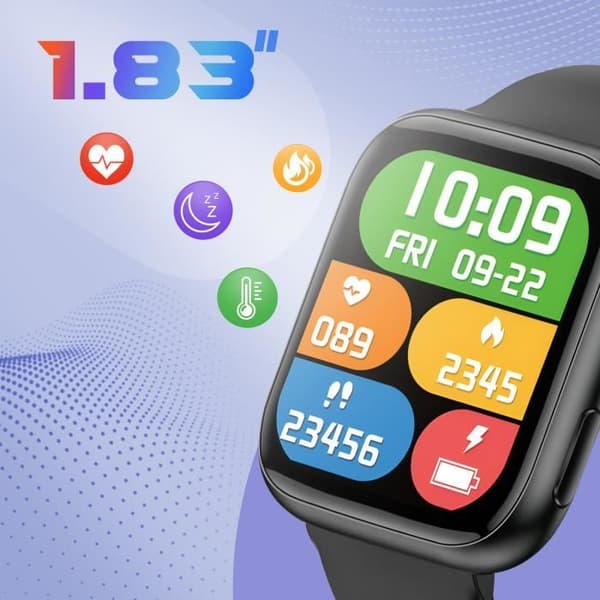 Ansluten klocka med Bluetooth-samtal Kamerakontroll IGO Watch 3 Forever Black