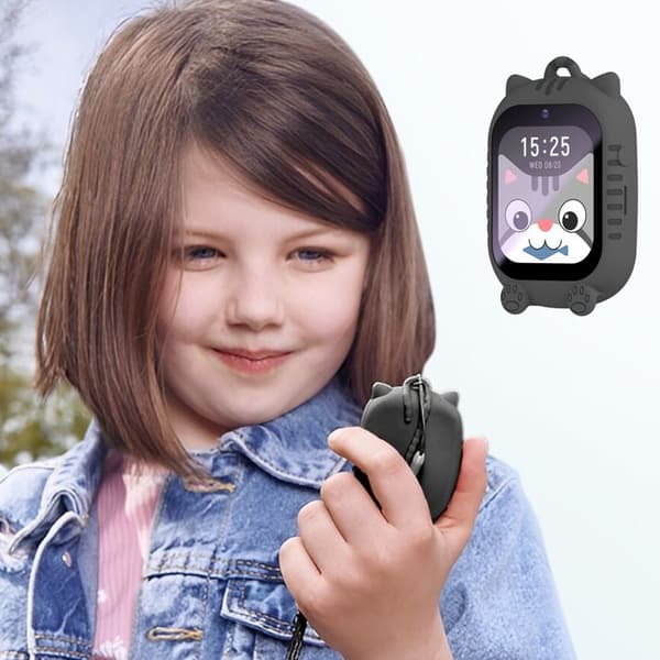 Barnklocka med SIM WiFi och Bluetooth SOS-knapp GPS-videosamtal Forever Black