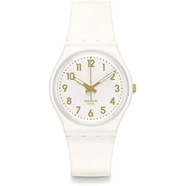 Klocka - SWATCH - Gent Bio SO28W106-S14 - Läderrem - 3 ATM vattentät - Vit