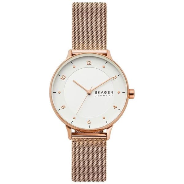 Skagen Watch - Dam - SKW2918 - Ip-rosé rostfritt stål - Vit urtavla - Vattentät 3 Atm