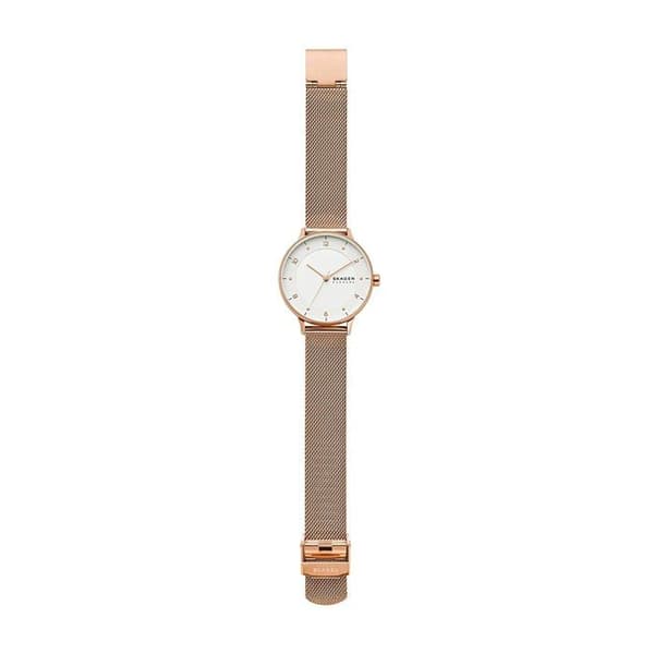 Skagen Watch - Dam - SKW2918 - Ip-rosé rostfritt stål - Vit urtavla - Vattentät 3 Atm